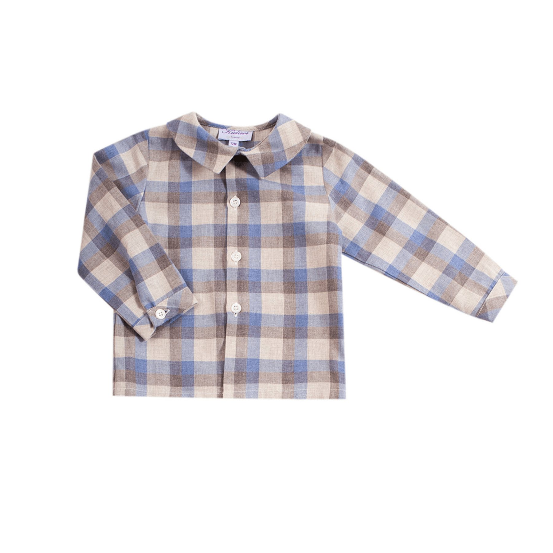 Noam shirt with mac milan collar in blue tartan