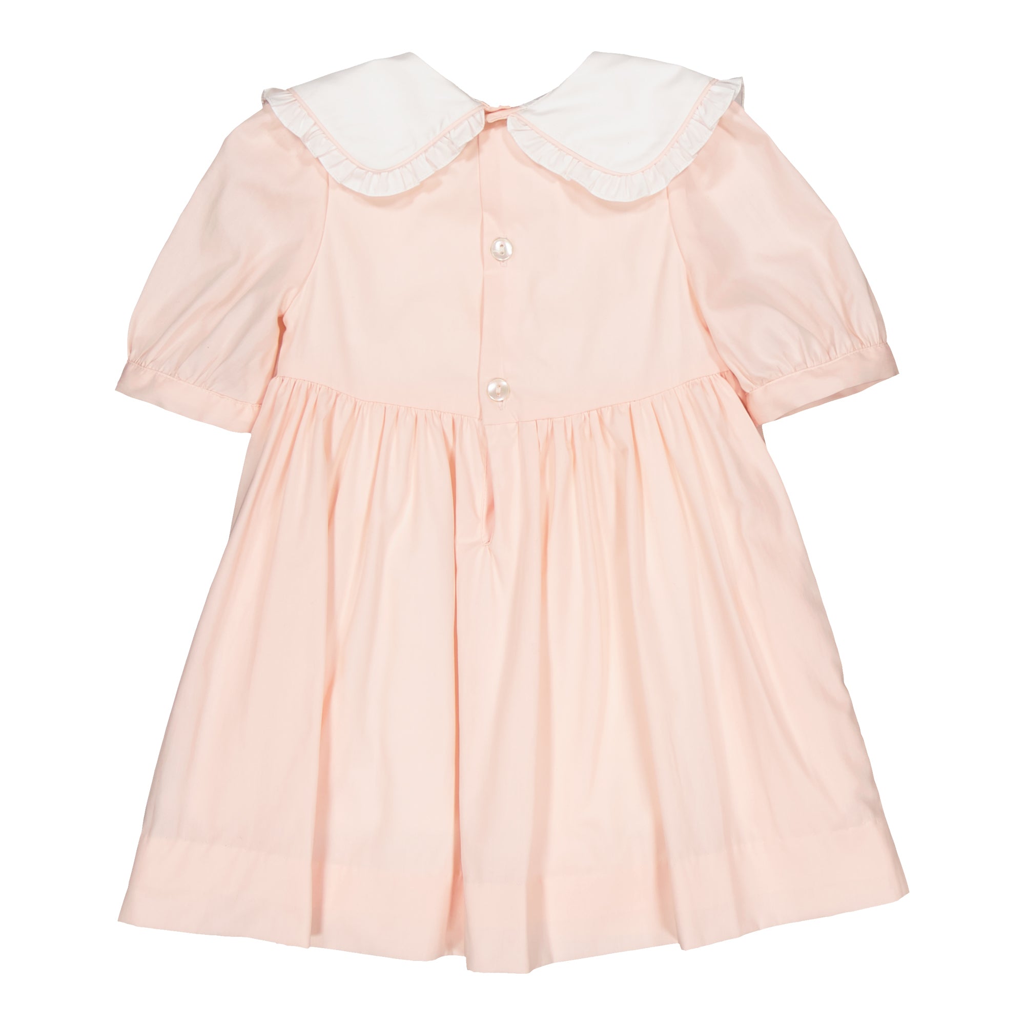 Swanille, robe brodée en popeline rose nude