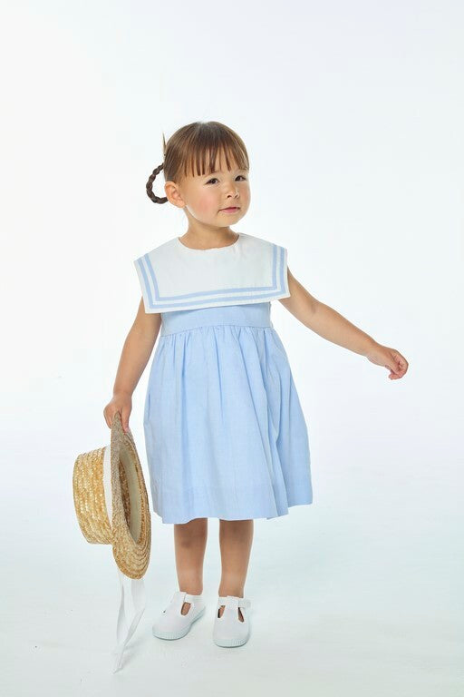 Constantina, robe chambray bleu ciel