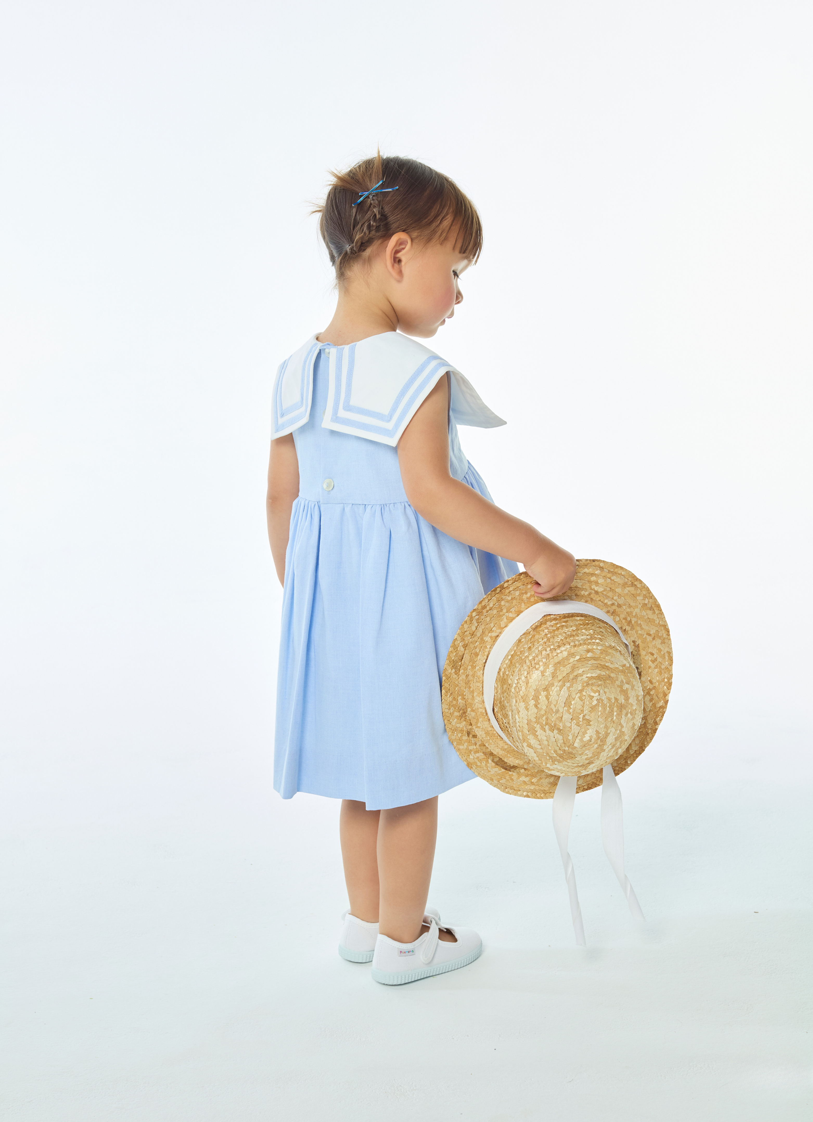 Constantina, robe chambray bleu ciel