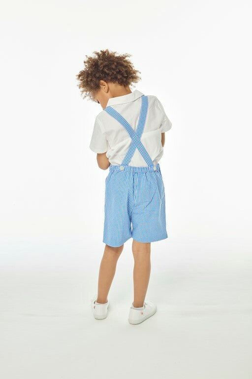 Aurélien, Boy dungarees, in Small french blue gingham