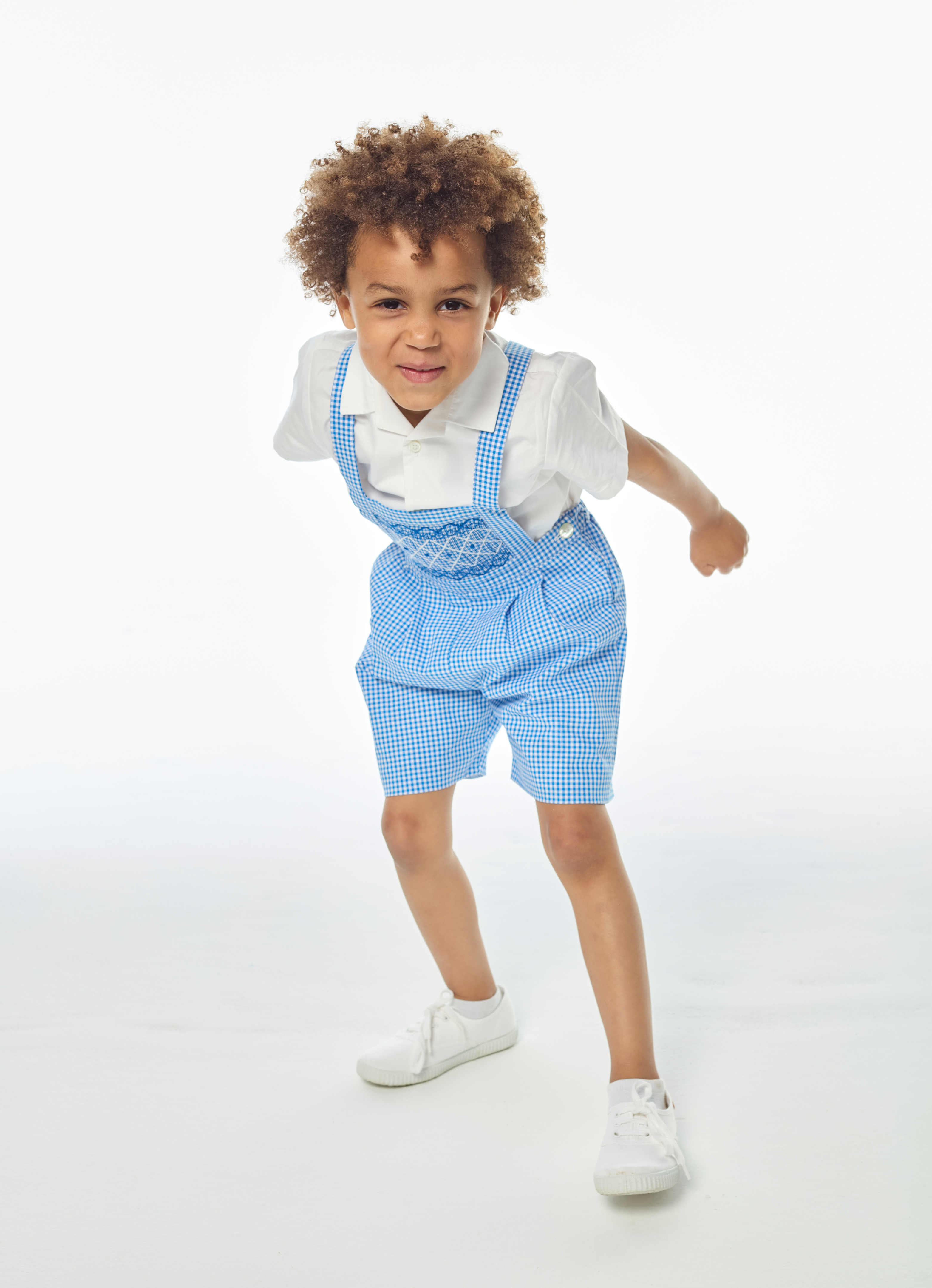 Aurélien, Boy dungarees, in Small french blue gingham