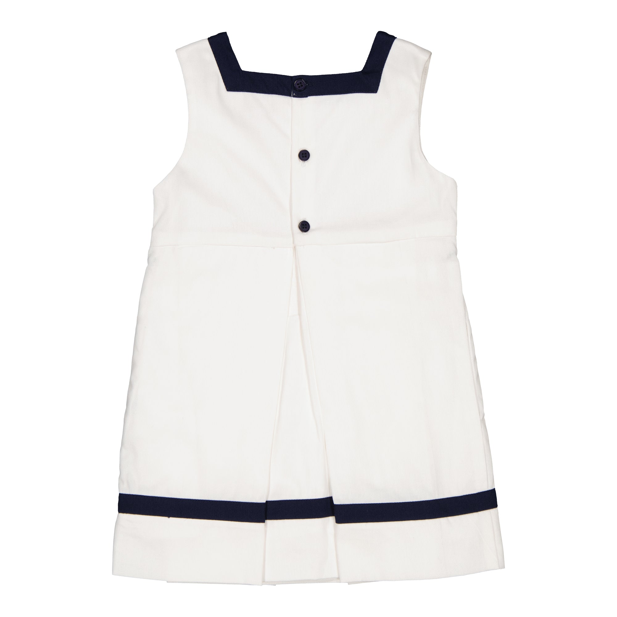 Bettytia, robe en coton piqué blanc et marine