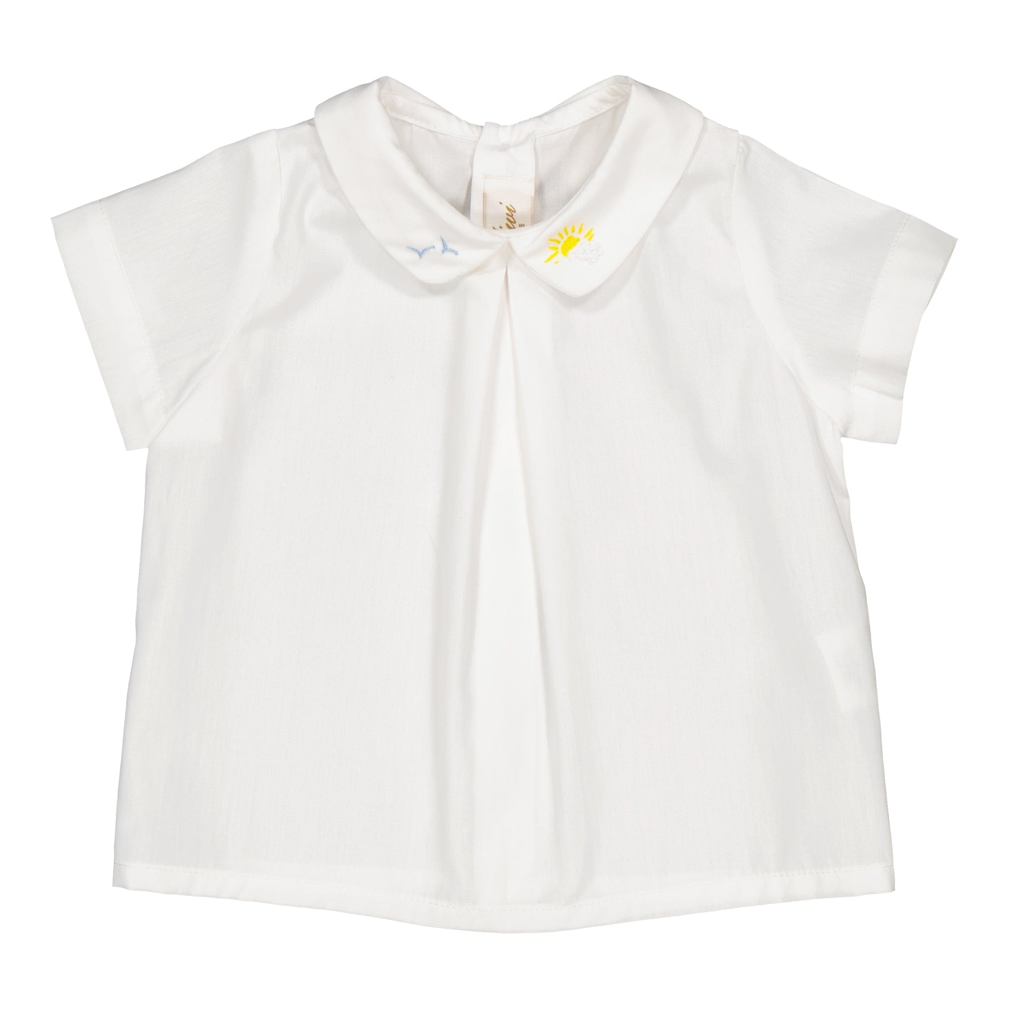 Maurice, blouse brodée en popeline blanche