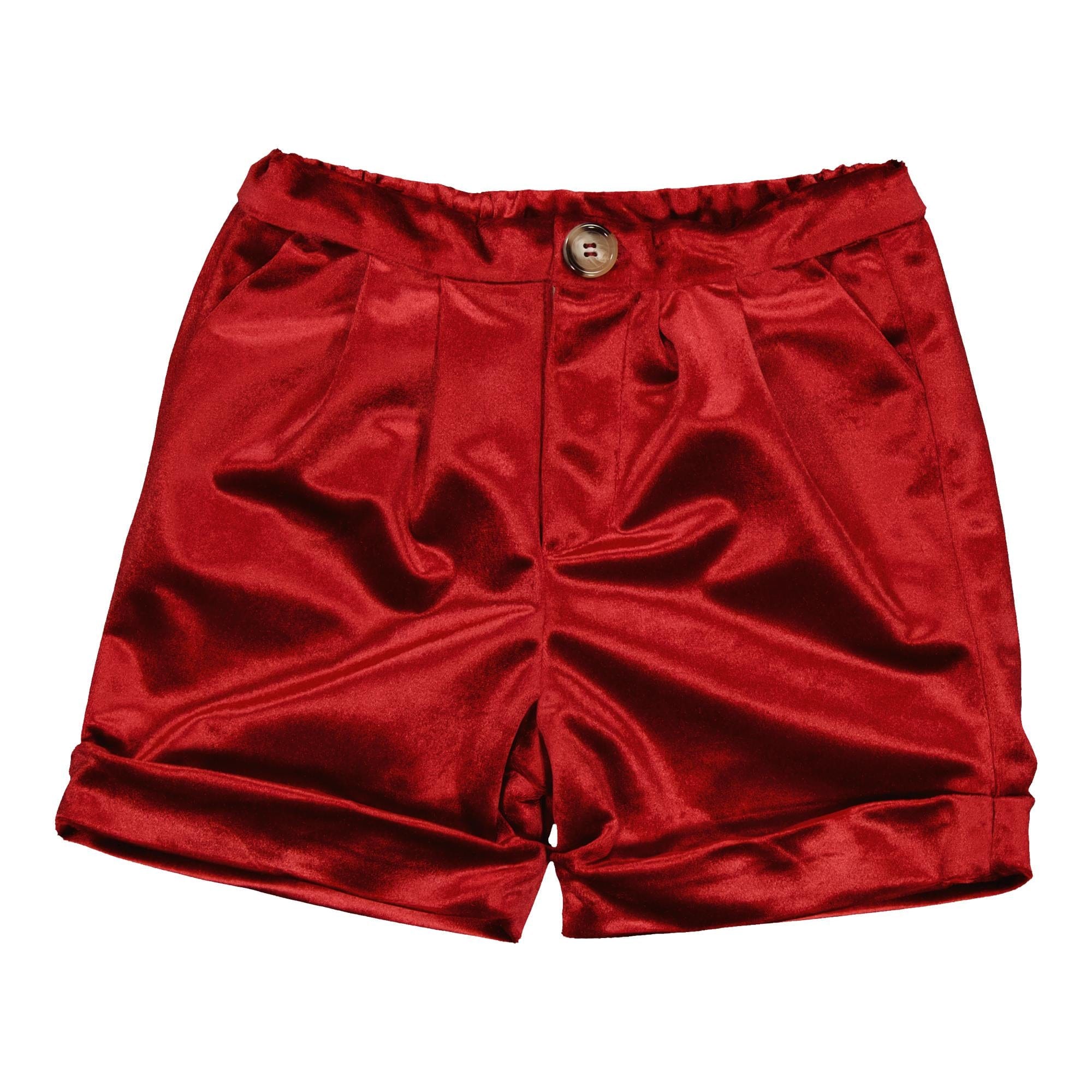 Adam, short en velours rouge