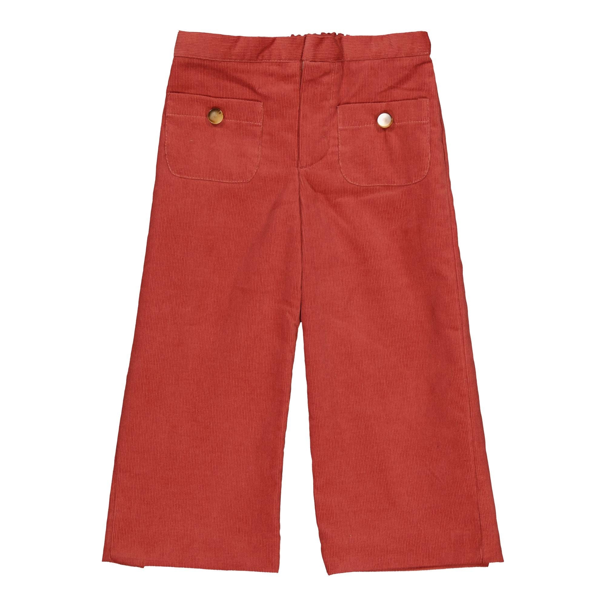 Camilla, pantalon en velours côtelé terracotta