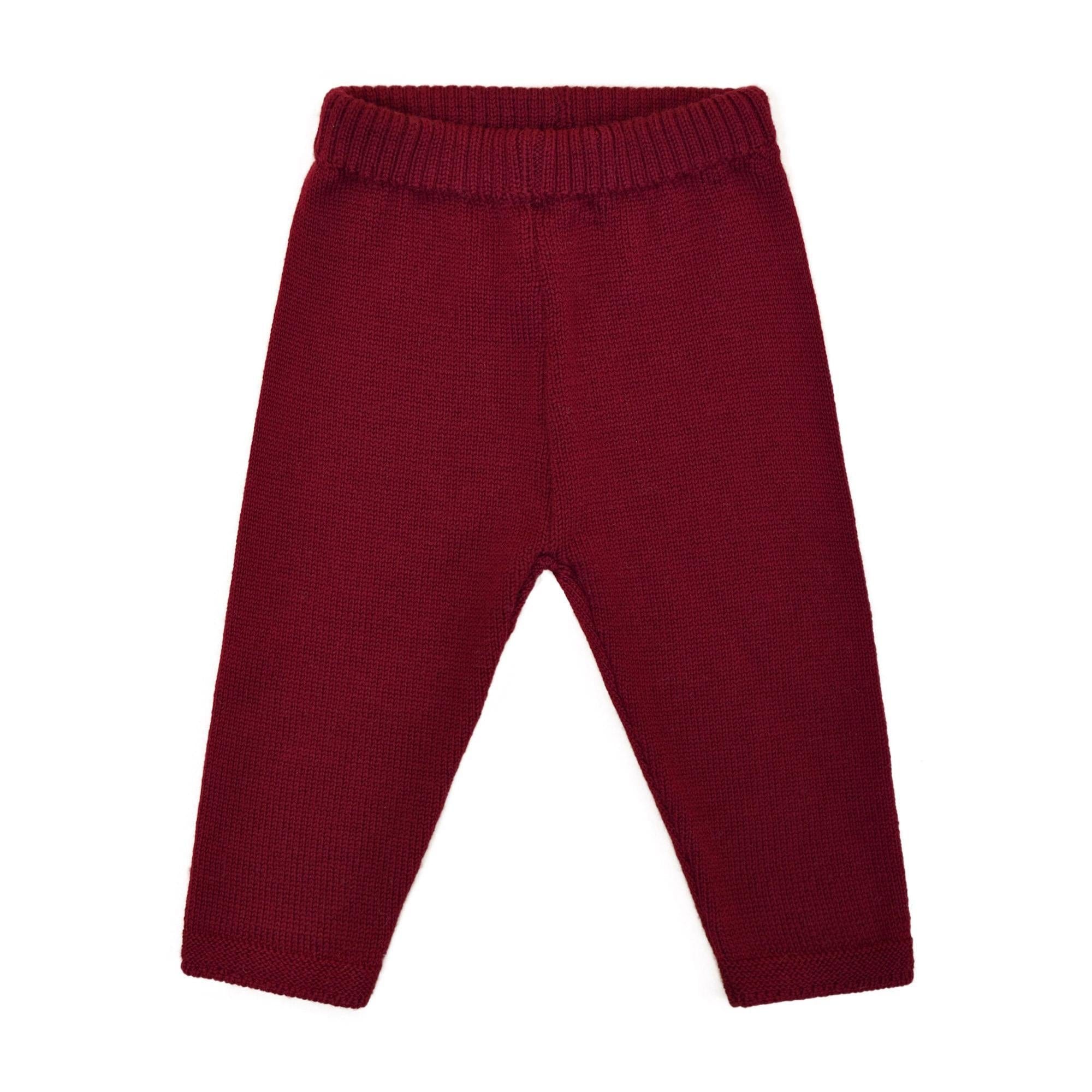 Pablo, Baby trousers 100% merinos wool, Burgundy