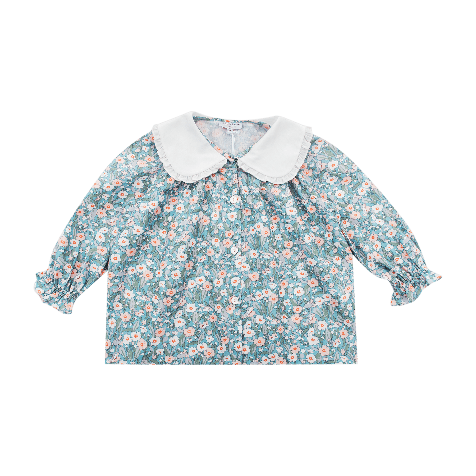 Chemise Violaine dans l'imprimé fond aqua