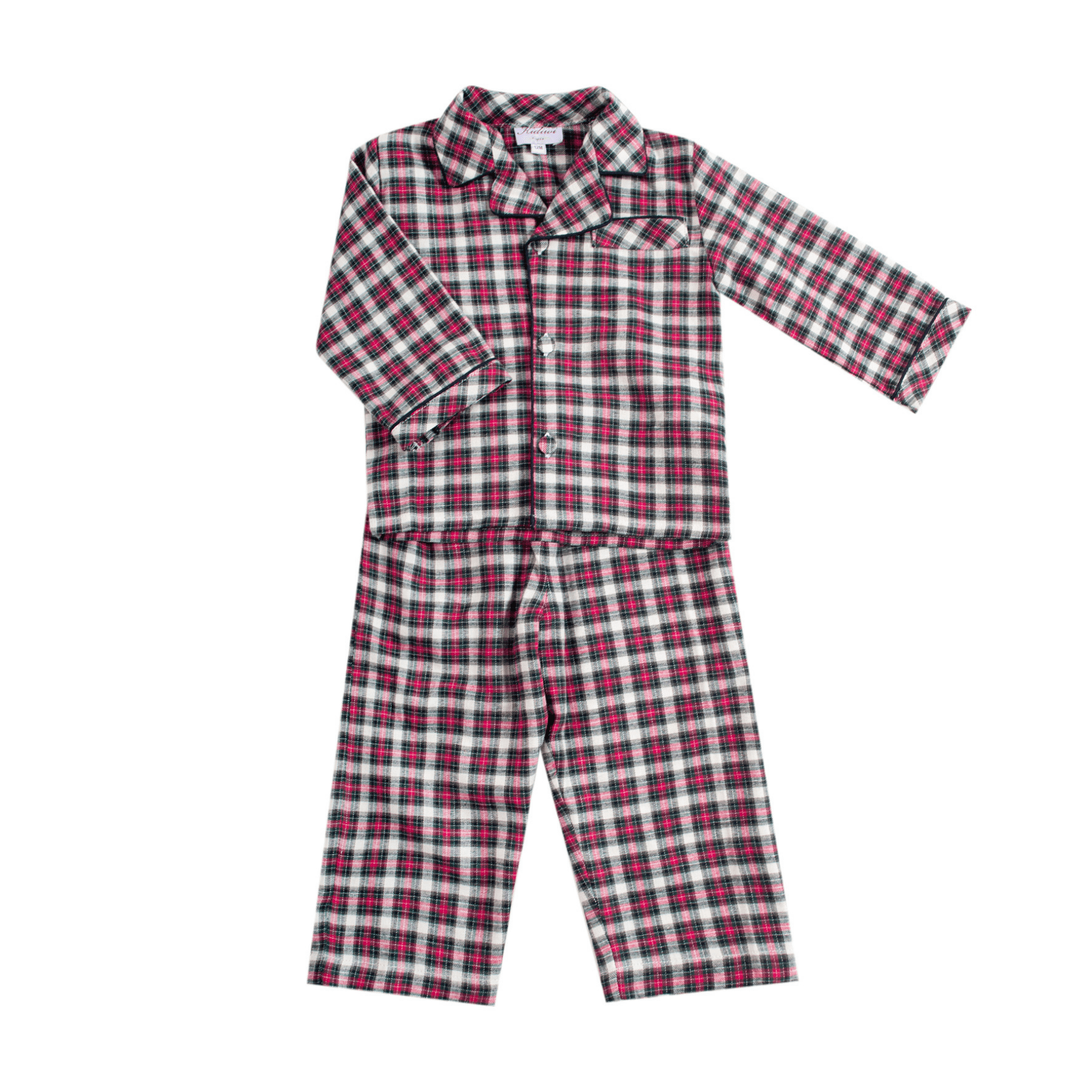 Col revers de pyjama tartan rouge