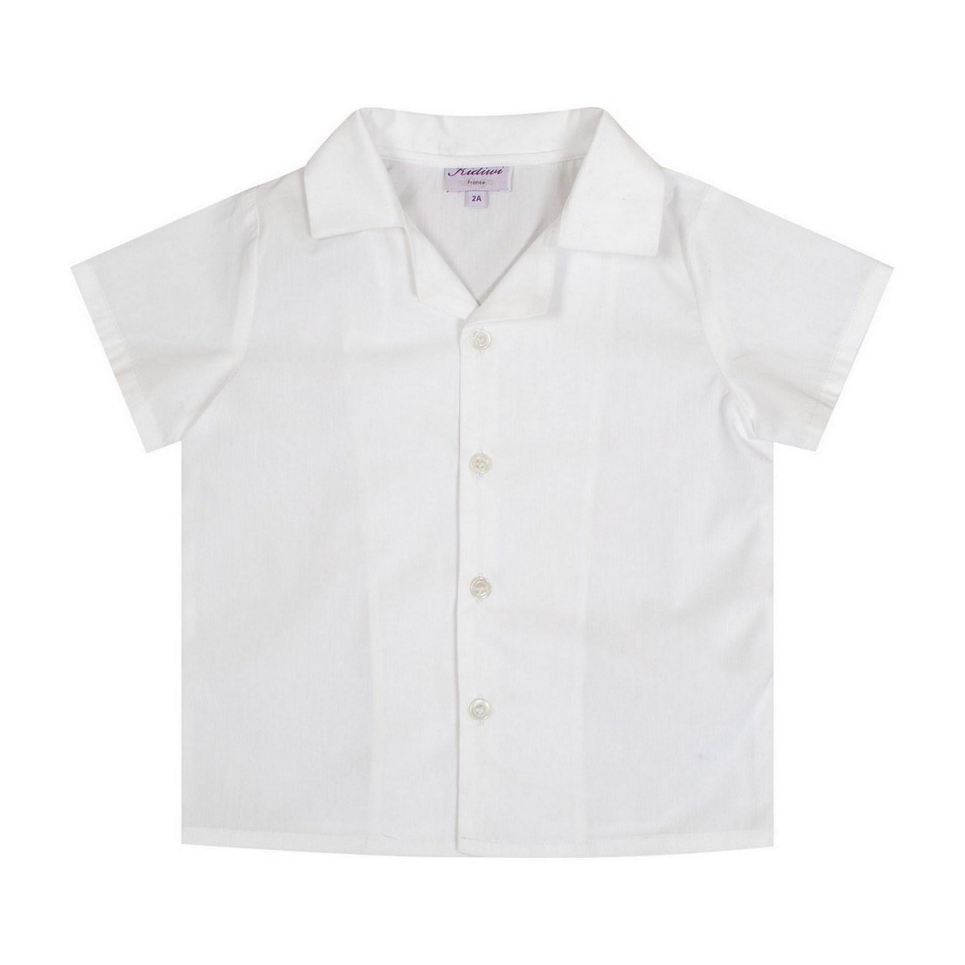 Lupin, Chemise garçon col revers, popeline blanche - Boy's lapel collar shirt, white poplin