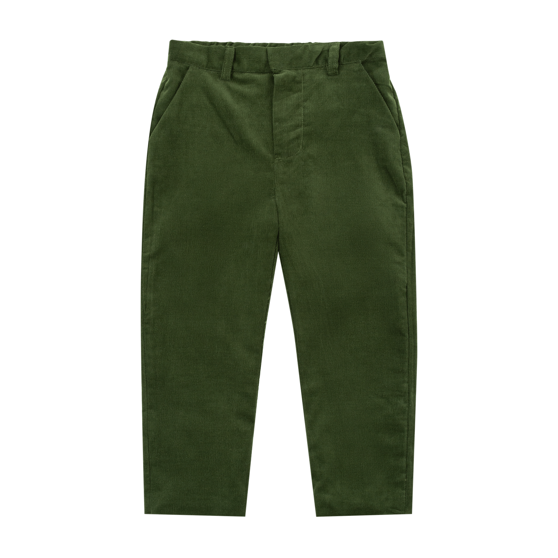 Pantalon garçon Bertrand en velours milleraie vert mousse