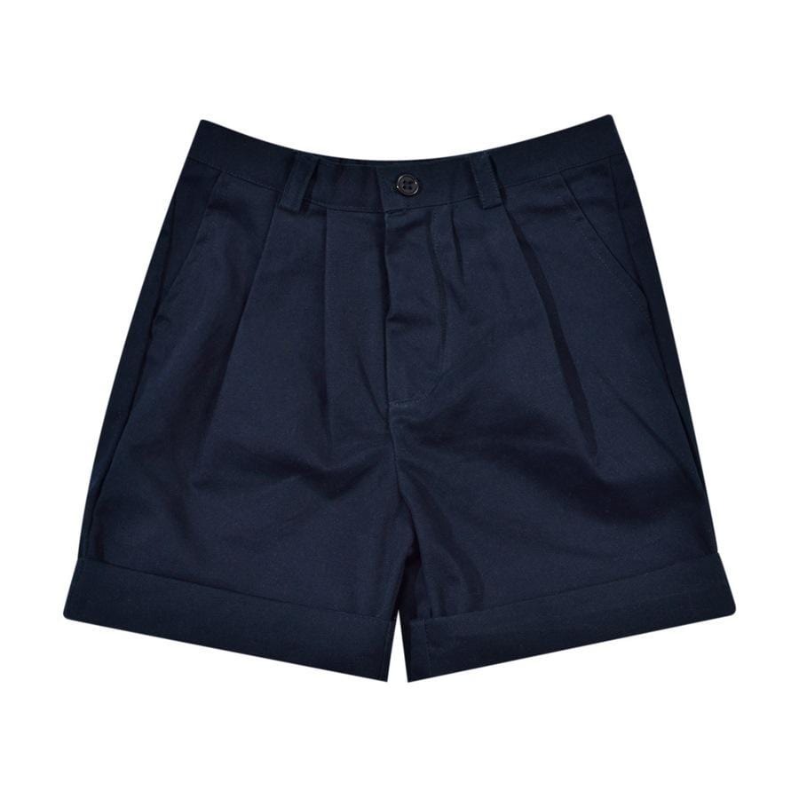 Short à barre élevée bleu marine