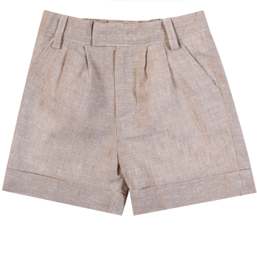 Short en lin moucheté beige - disponible en 6M et 6A