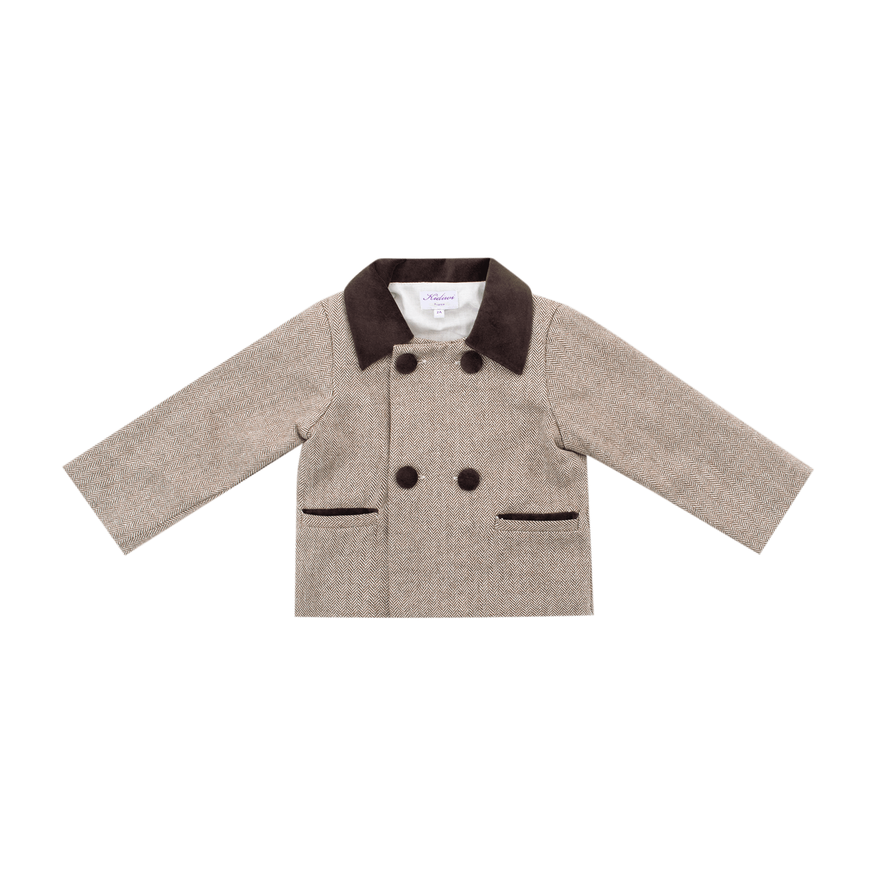 Veste unisex Lou en chevron laine chataîgne